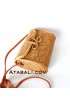 Mini wallet ata rattan handwoven bag with ribbon clip